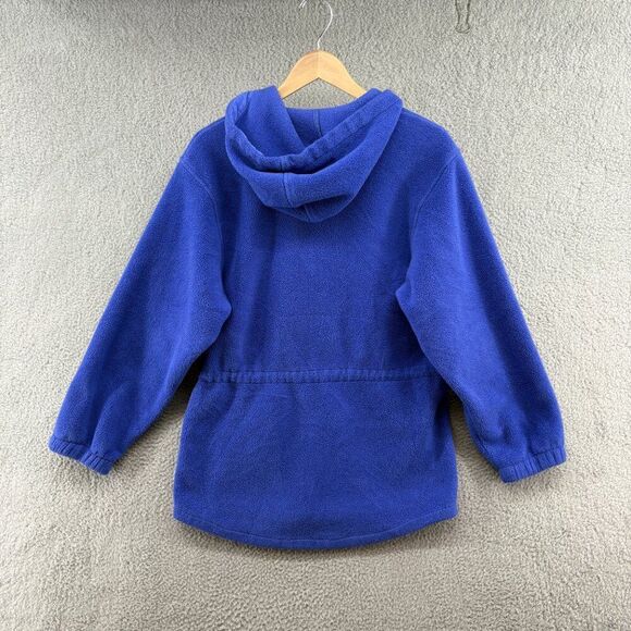 Vintage L.L. Bean Full Zip Blue Fleece Hoodie Jacket Women’s Medium Blue - Picture 7 of 8